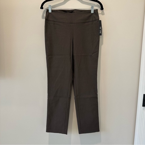 Nic And Zoe Brown Trousers Work Pants Office Career Dark Size 2 Petite Stretch - Picture 1 of 13